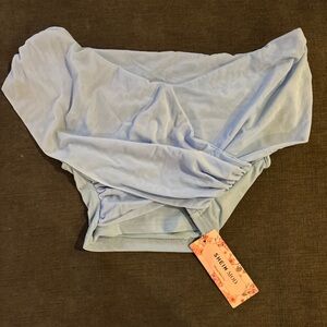 SHEIN Light Blue Ruched Tank Top